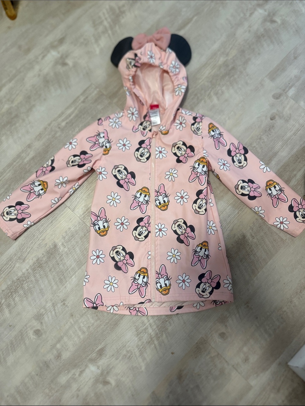Disney Pink Minnie & Daisy Hooded Raincoat with Ears